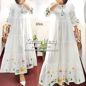 TKG - KIENKA MAXY Gamis Wanita Katun Bordir Busui Friendly by Mumu Fashion Solo