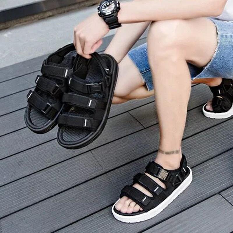 ZEVAA-Sandal Gunung Pria Strap Velcro Ban 3 Hitam Putih Sandal 1