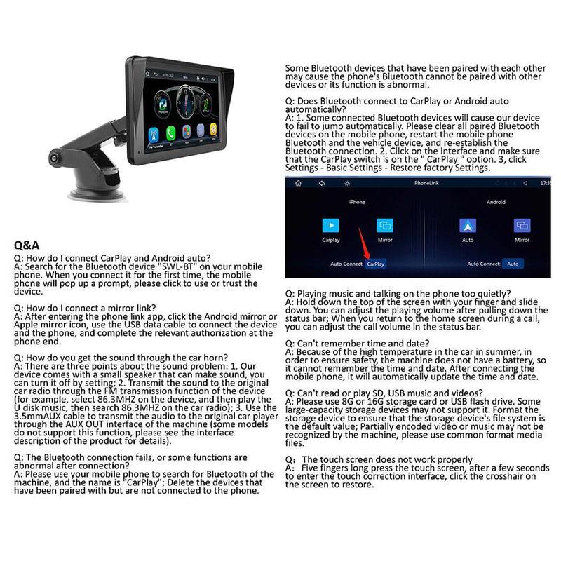 7 Inch Portable Car Video Players, 1 Set Adjustable Car MP5 Player with BT & Rear View Camera, Car Electronics, Car Video Players, Universal Car Accessories, Car Gadgets, Birthday Gifts, Back to School Supplies, Men's Gadgets 6