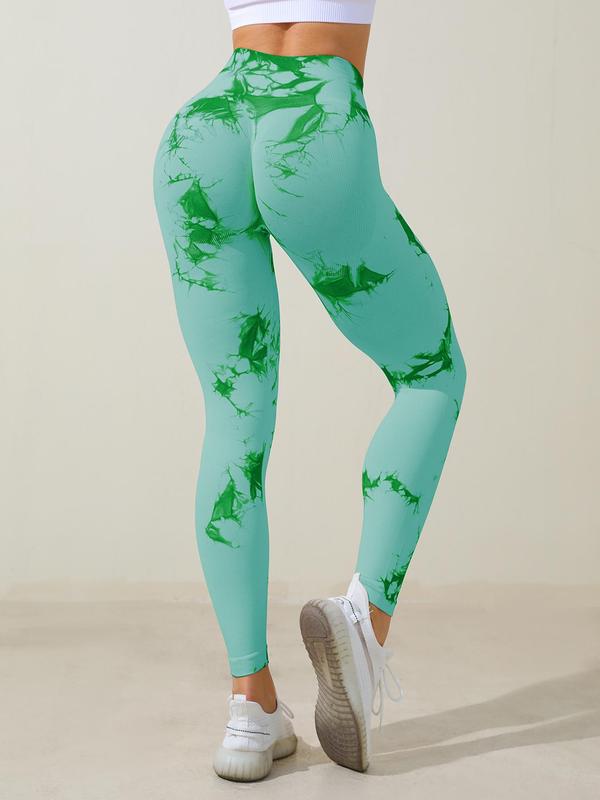 Women's Tie Dye Print High Waist Sports Leggings, Casual Seamless Skinny Pants for Yoga Gym Workout Running, Ladies Sportswear for All Seasons, Tummy Control 5