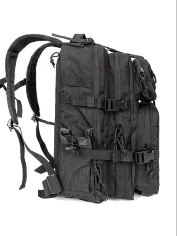 Unisex Casual Sportive Patched Design Backpack,  Minimalist Large Capacity Plain Color Release Buckle Design Backpack for Outdoor Sports 2