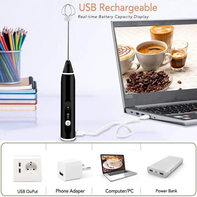 Hand Mixer mini Alat Kocok Telur Elektrik Pengaduk Kopi Elektrik Cappuccino Maker Mini Electric Pengocok Telur Pengaduk Telor 6