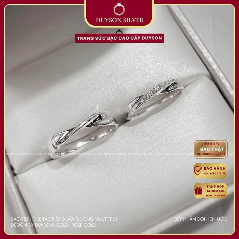  Nhẫn đôi bạc nam nữ hình vô cực DUYSON SILVER nhẫn cặp bạc 925 đính đá cao cấp - INFINITY couple rings  ND5  