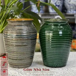 Bình hoa dáng xoài, gốm sứ Bát Tràng decor quán cafe vintage