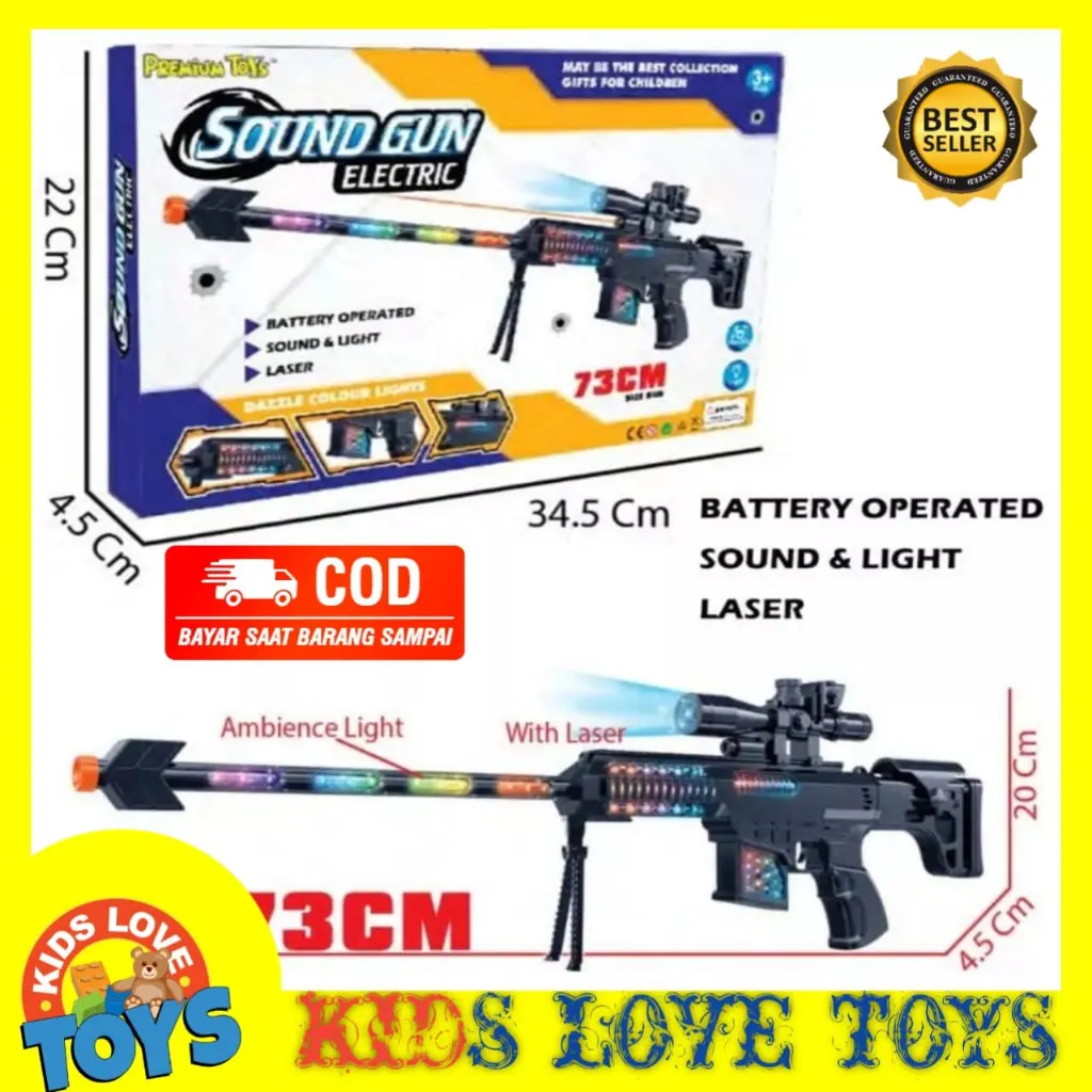 MAINAN ANAK PISTOL PISTOLAN SOUND GUN ELECTRIC PR17566 / MAINAN ANAK LAKI LAKI TEMBAK TEMBAKAN DENGAN LASER PROMO TERMURAH COD KLT