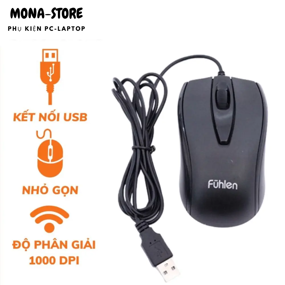 Chuột Fuhlen L102 – Chuột Máy Tính Có Dây Dành Cho Game Thủ & Văn Phòng 1000 DPI Optical USB, BH 12T