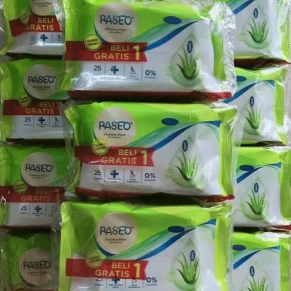 Product Introduction of (4 Bundle isi 8 Pcs) Tissue Basah PASEO Anti Bacterial Wipes 25 Sheets 4 Bundle Tisu Basah Bayi Aroma Aloe Vera 1