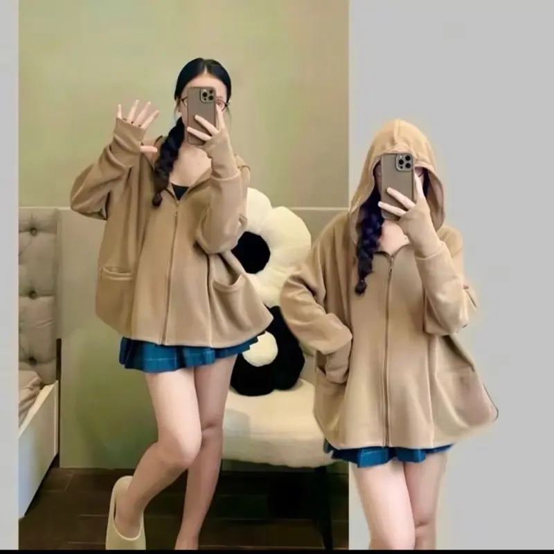 [Bán giá sỉ lấy tương tác] Áo Chống Nắng Dáng Ngắn Umi Nỉ Hàn Lạnh (Hàng L1) Dày Dặn, Vành Mũ To, Có 2 Túi Bên Ngoài,Co Giãn 4 Chiều, Vải Mát Mịn 3