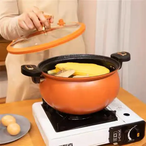 Nồi Áp Suất Bí Ngô Chống Dính 8L Thông Minh - Nồi Hầm 4in1 Hầm Gà, Cháo, Nồi Chiên, Xào Nấu Đa Năng 7