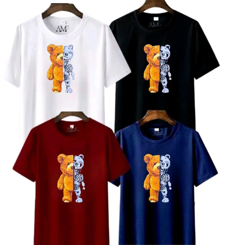 Baju kaos oblong dewasa dan anak anak perempuan/laki laki gambar teddy bear/katun TC 28s adem Fashion 0
