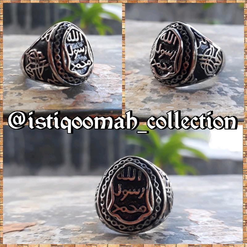 Cincin Terompah Rasulullah Saw Chrome Perak Cincin Cap Stempel Nabi ...