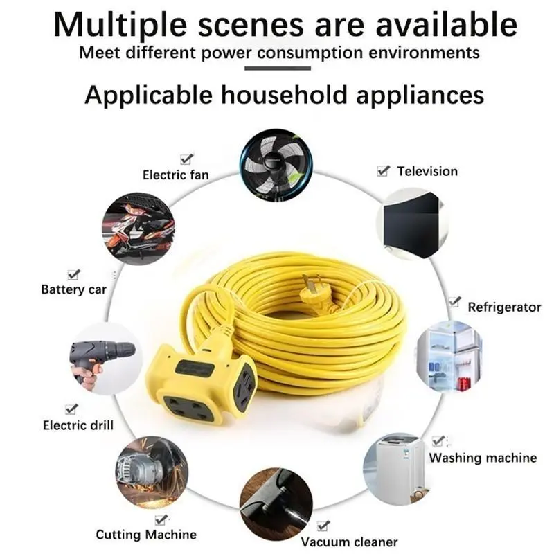 【COD,Kirim Sekarang】 Kabel Listrik Gulungan Roll Dengan Saklar 30/20/10/5/3 Meter Sambungan Listrik Kabel Roll Kontra Arde Kabel Ekstensi Extension Cord Mendukung Kendaraan Listrik, Kabel Sambungan Multi Fungsi /Colokan Kabel Listrik /,Steker Kabel 1
