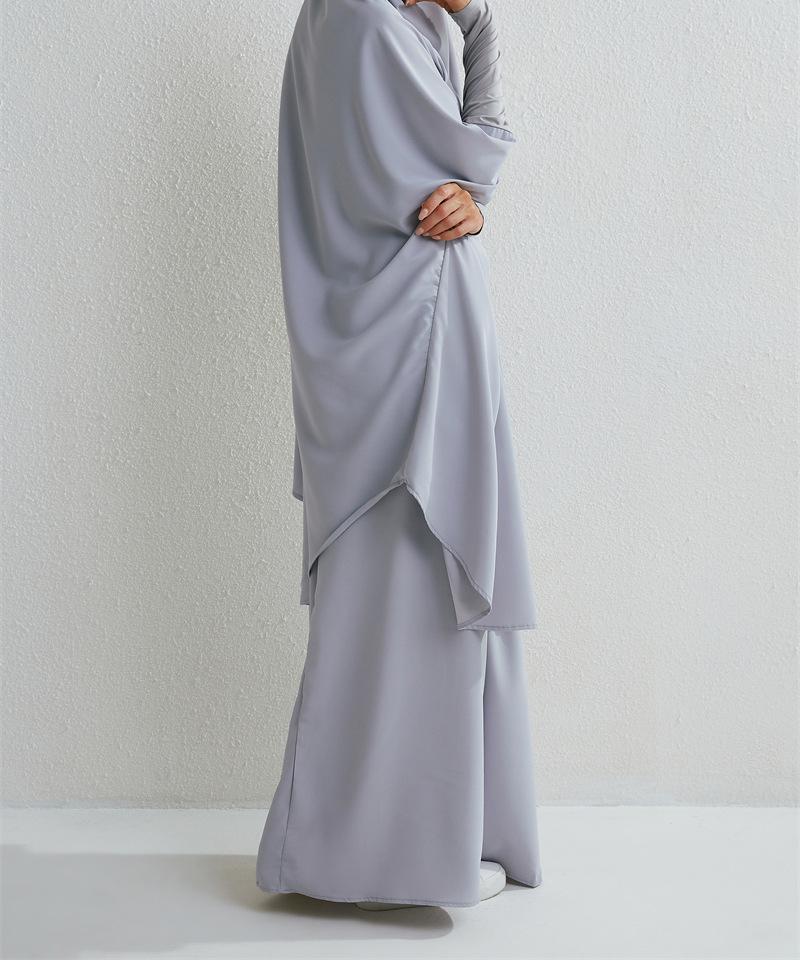 Product Introduction of Two-Piece High-Quality Large Size Clothing, Women's Clothing, Clothing Apparel, Solid Color Long Sleeve Skirt Long Robe 23