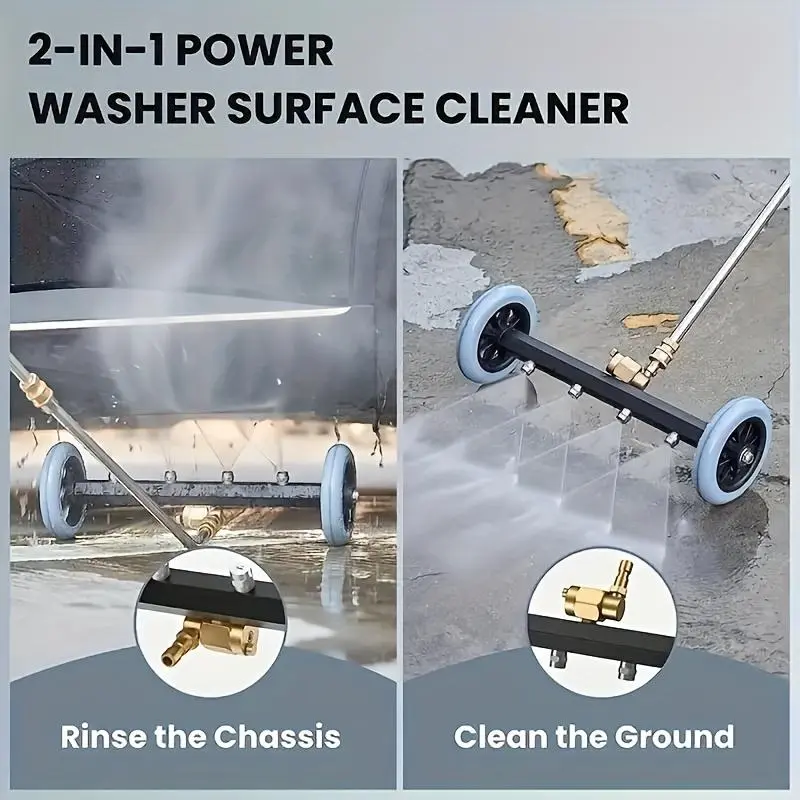 Car Undercarriage Pressure Washer with Surface Cleaner Attachment, 1 Set 4 Nozzles & 3 Extension Rods, Car Washing & Maintenance Tool 4