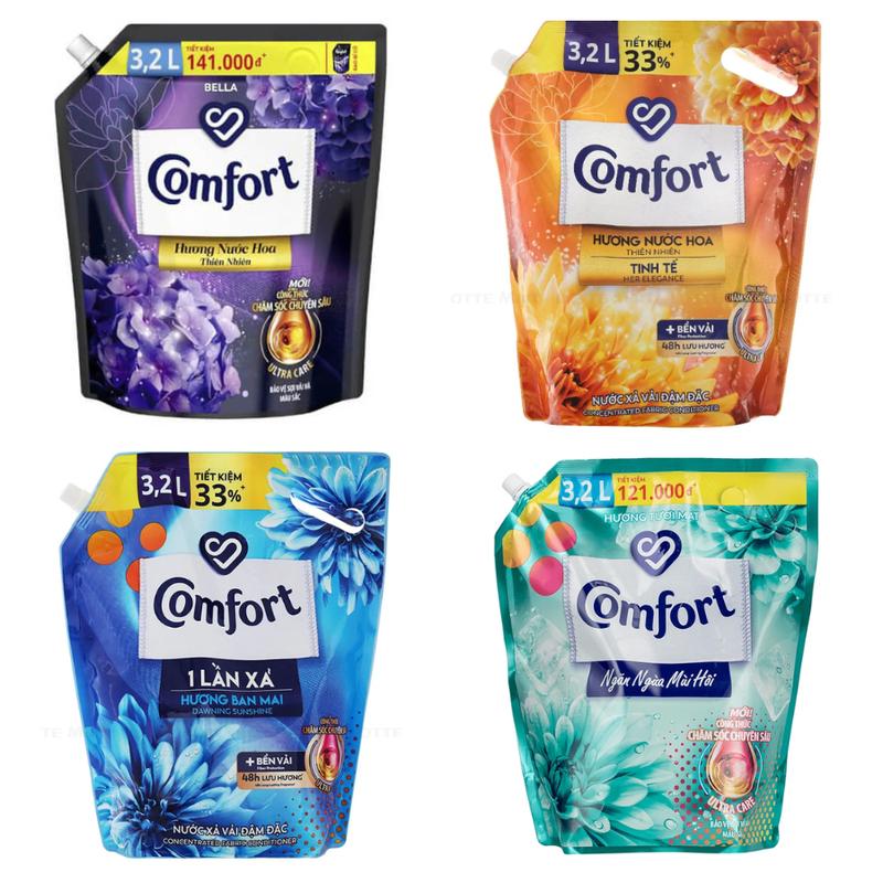 Nước Xả Vải Comfort 3,2L Hương Nước Hoa, Comfort Trẻ Em 3,2L Cho Da Nhạy Cảm