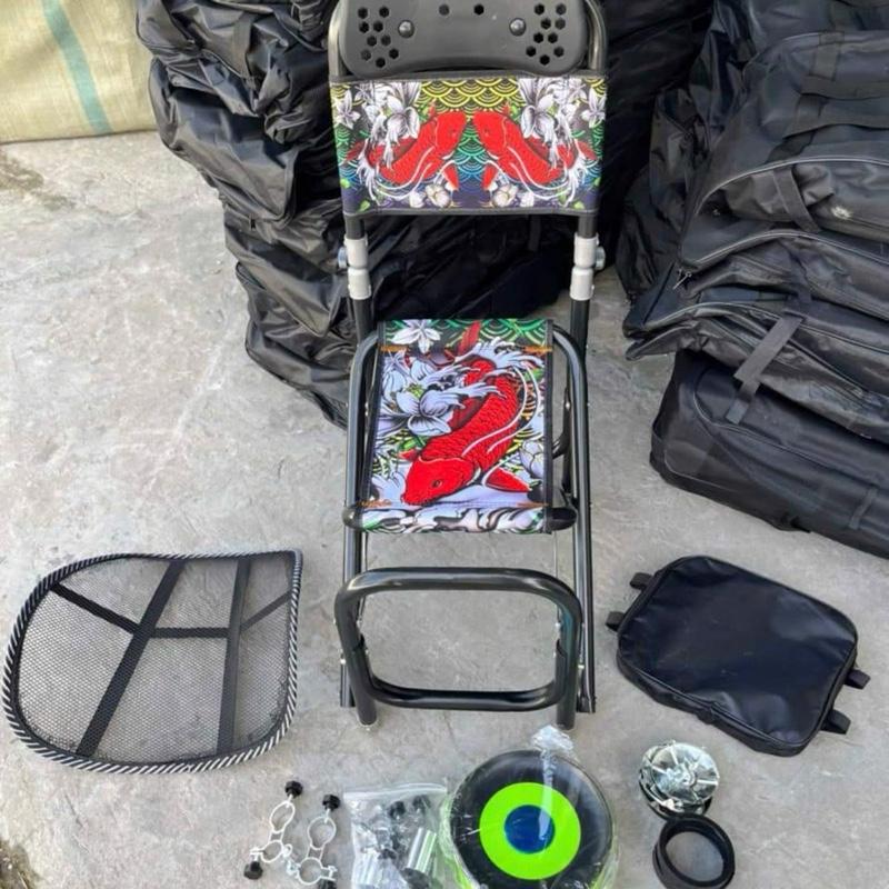 Ghế Địa hình Cá chép Tựa cao khung đen dày dặn dùng cho mọi địa hình câu cá