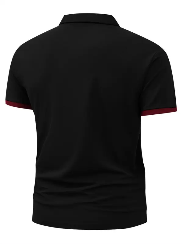 Men's Regular Fit Plain Short Sleeve Polo Shirt, Casual Breathable Comfortable Collared Top for Summer, Fashion Men's Clothes for Daily Wear, Tropical 7