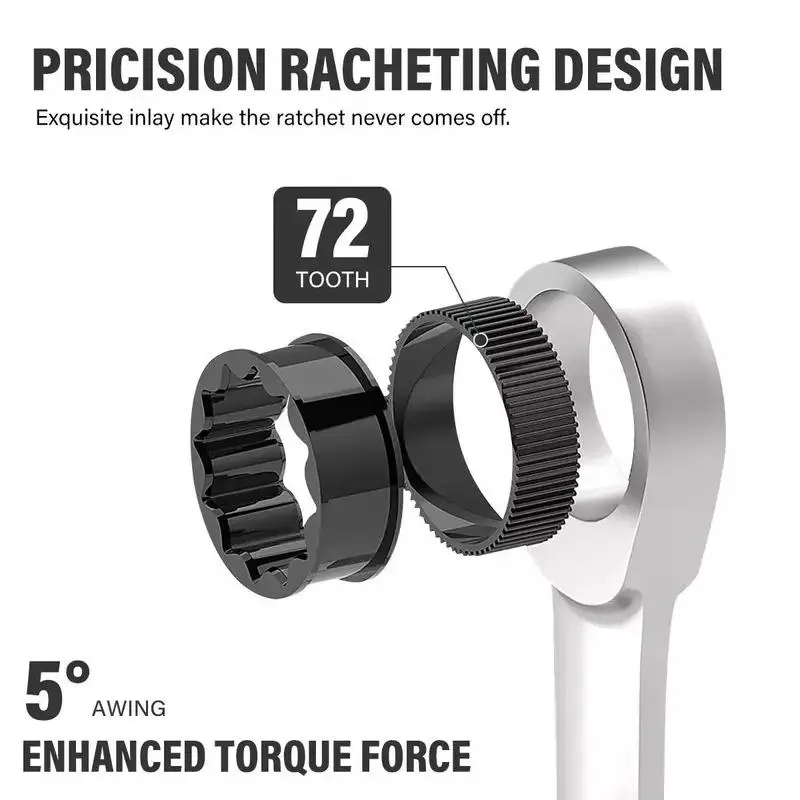 14mm Metric Ratchet Wrench, Carbon Steel Double End Wrench, Quick Mechanical and Automotive Repair Wrench, Fixed Head Wrench, Ratchet Combination Wrenches, High Quality Hardware, Hand Tools 3