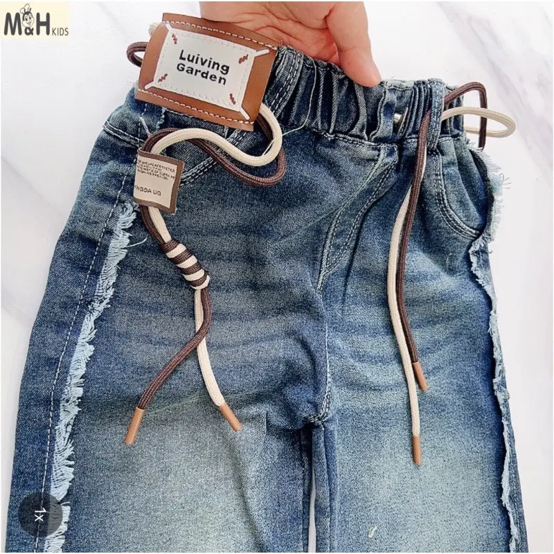 Quần jean cho bé gái sz 20-40kg ống xuông, quần jean ống rộng túi hộp hiphop 7