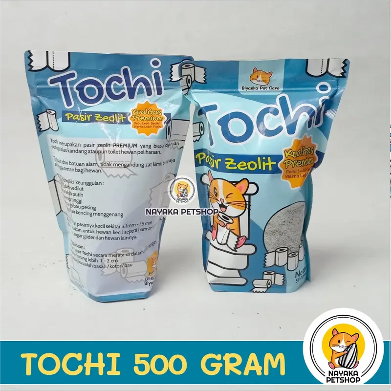 Pasir Zeolit PREMIUM Tochi 500 gr Hamster Sand Toilet Alas Kencing Kotoran Kandang Hewan Pengganti Serbuk Kayu Gumpal 3
