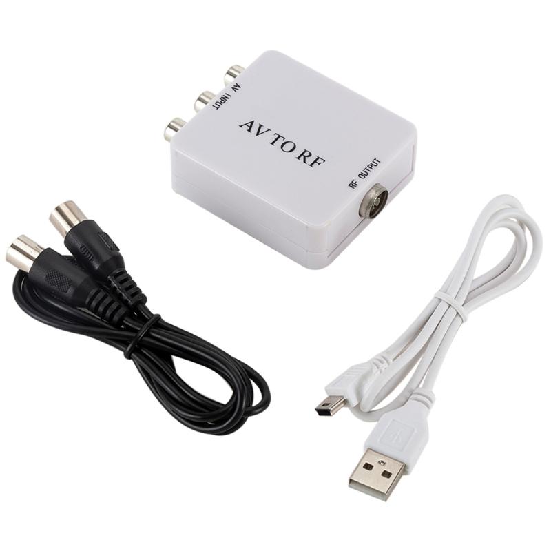 AV To RF Video Converter Adapter Box Support RF 67.25/61.25MHz TV Switcher RCA CVSB to RF Adapter Converter 1