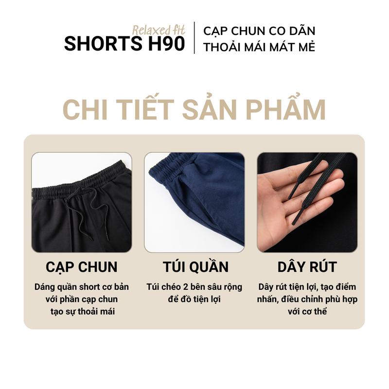 Product Introduction of Quần Short Nam H90 Chất Thun Co Giãn, Quần Đùi Nam Mùa Hè Basic Thoáng Mát Thấm Hút Mồ Hôi QST01 7