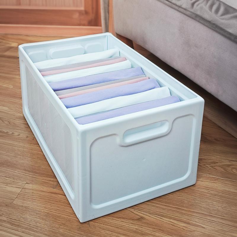 Hộp đựng quần áo CÓ NẮP BẰNG NHỰA có các ngăn chia làm từ giấy carton cứng nên có thể tháo lắm gấp gọn dễ dàng Hộp đựng đồ đa năng sắp xếp tủ quần áo tiện ích