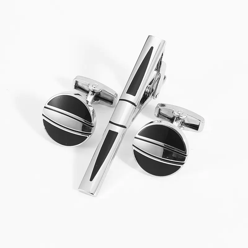 Cufflink Set Motif Elegan Mewah (2pcs Cufflink + 1pcs Jepit Dasi) 1