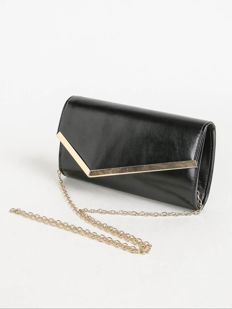 Product Introduction of Women's Elegant Metallic Evening Bag, Exquisite Trendy Chain Strap Bag, Fashionable Handbag for Party Decoration 5