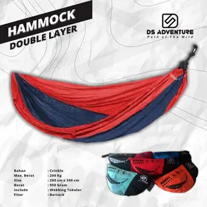 Hammock double ds adventure jahitan bartex - hammock ayunan gantung - hammok jumbo - hammock kapasitas 2 orang Camping Kasur Outdoor Tidur