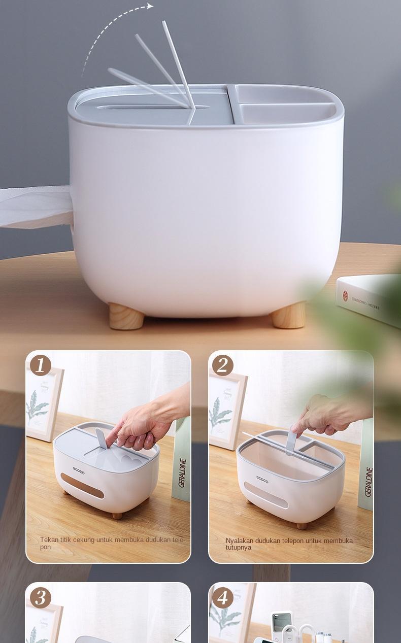 Product Introduction of Kotak Tisu Ruang Tamu Kotak Kertas Meja Kopi Remote Control Kotak Penyimpanan Desktop Kamar Mandi Kotak Tisu Multifungsi 18