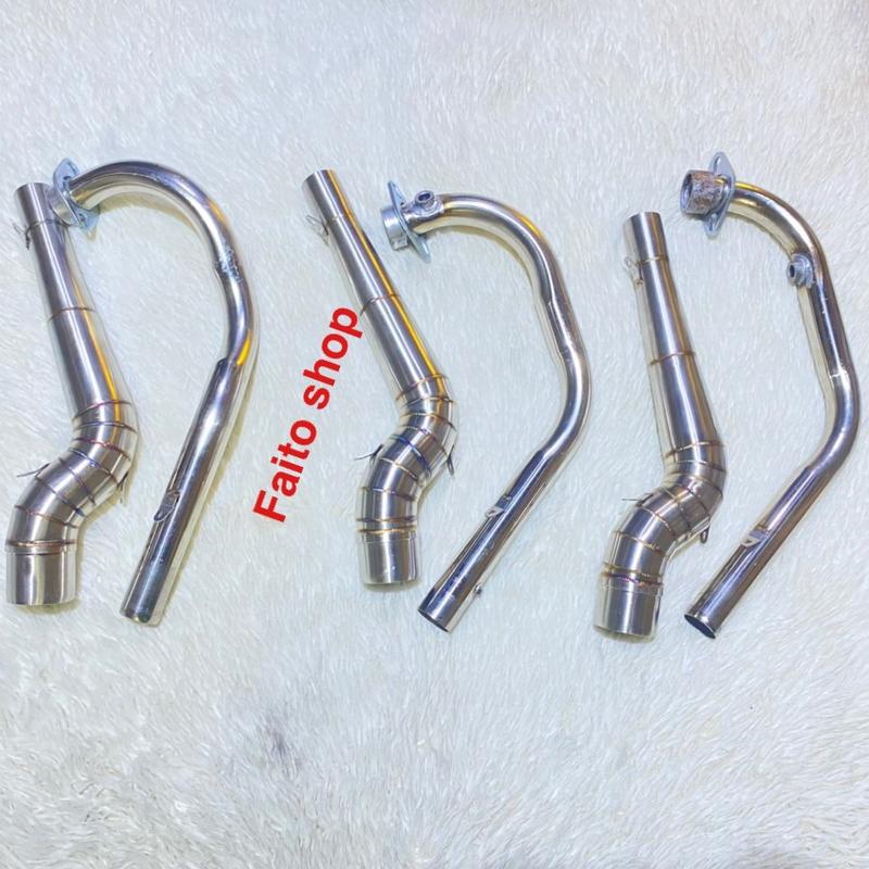 cổ pô inox 2 khúc 32-51 gắn exicter, winner, sonic, raider satria, kèm lò xo