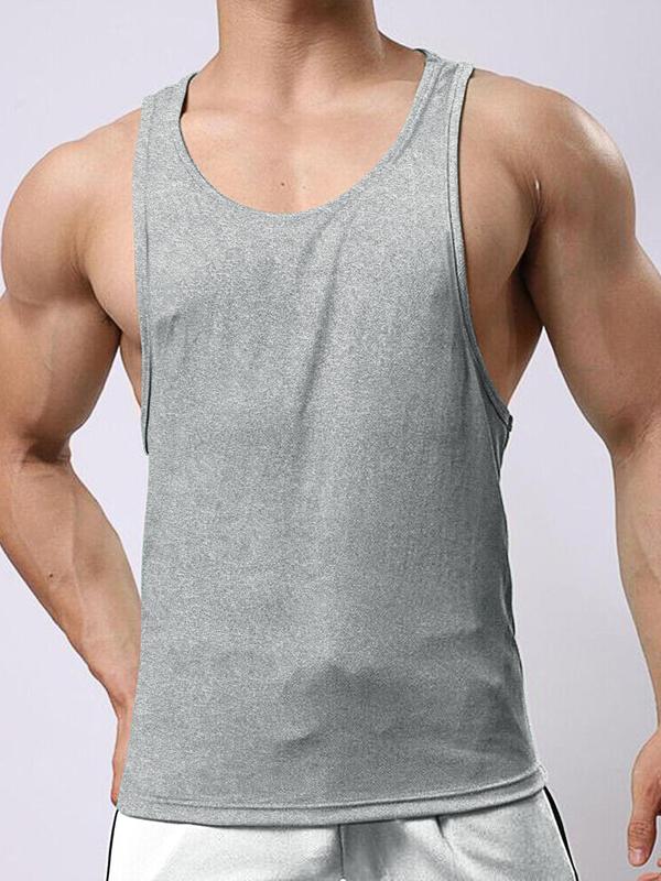 Men's Solid Color Tank Top, Breathable Comfortable Sleeveless Top for Daily Wear, Men's Top for Summer 5