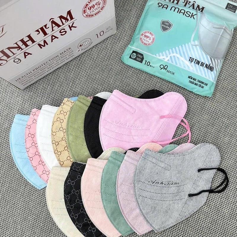 Sẵn hàng 50 100 khẩu trang 9A Anh Tâm chống nắng toàn diện kháng khuẩn chống tia UV hottrend 2026 Phụ Kiện Nam Đèn Len khẩu trang che kín mặt khau chong nang
