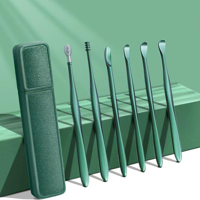 Product Introduction of 6pcs/Set Ear Cleaning Kit Ear Picking Tool Set Pocket Ear Wax Remover Cleaner Spoon Protector Ear Pick Organizer Case 23