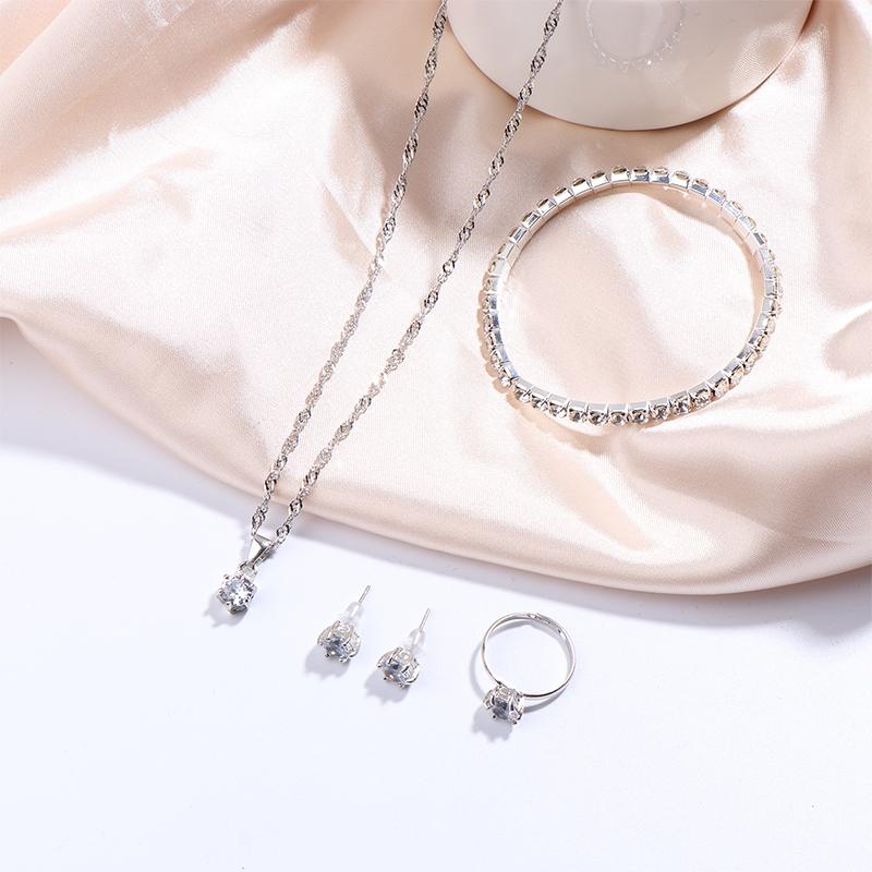 Product Introduction of Luxury Women Ring Necklace Earrings  Bracelet Female Casual Ladies  Set 19
