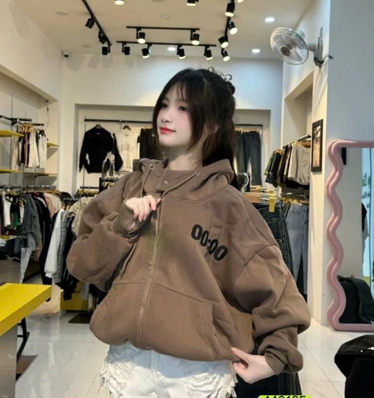 Áo Khoác Hoodies Dây Kéo Khóa Zip Boxy Có Nút Bấm, Có Túi Trong, Nam Nữ Unisex Top