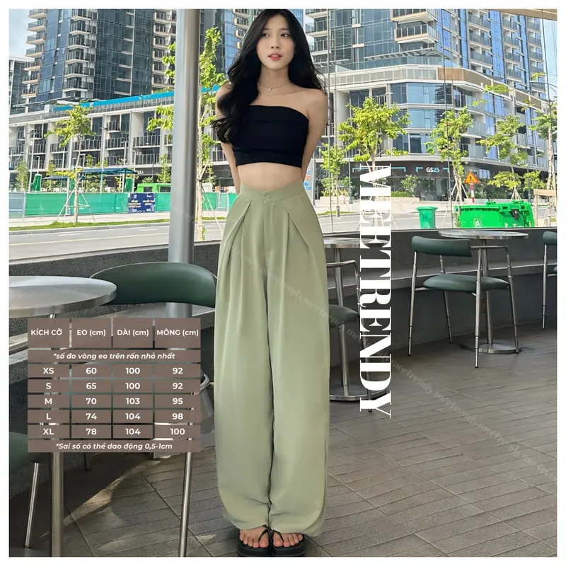 Quần Suông Ống Rộng Xếp Ly Mee.trendy Cạp Cao Vải Rũ Phong Cách Sang Chảnh Hiện Đại [Q9] 7