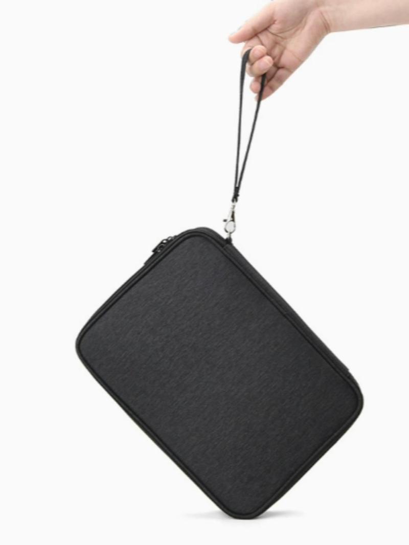 Product Introduction of Solid Color Multi-grid Travel Organizer, Durable Anti-scratch Data Cable Storage Bag, Travel Organizer for Work, Business Trip, Daily Life 3