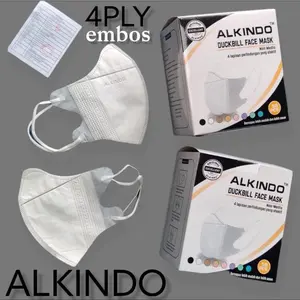 MASKER DUCKBILL EMBOS ALKINDO / DUCKBIL HITAM PUTIH MIX WARNA MERK ALKINDO 1 BOX ISI 50PCS PART 2