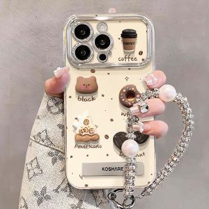 Coffee Doll Apple 13PROMAX Phone Case iPhone14/13/12pro Student Precision Hole Creative Full Coverage