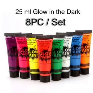 8 PC Face Painting Make Up 25ml UV Glow in the Dark FACE PAINT makeup Art Color cat wajah