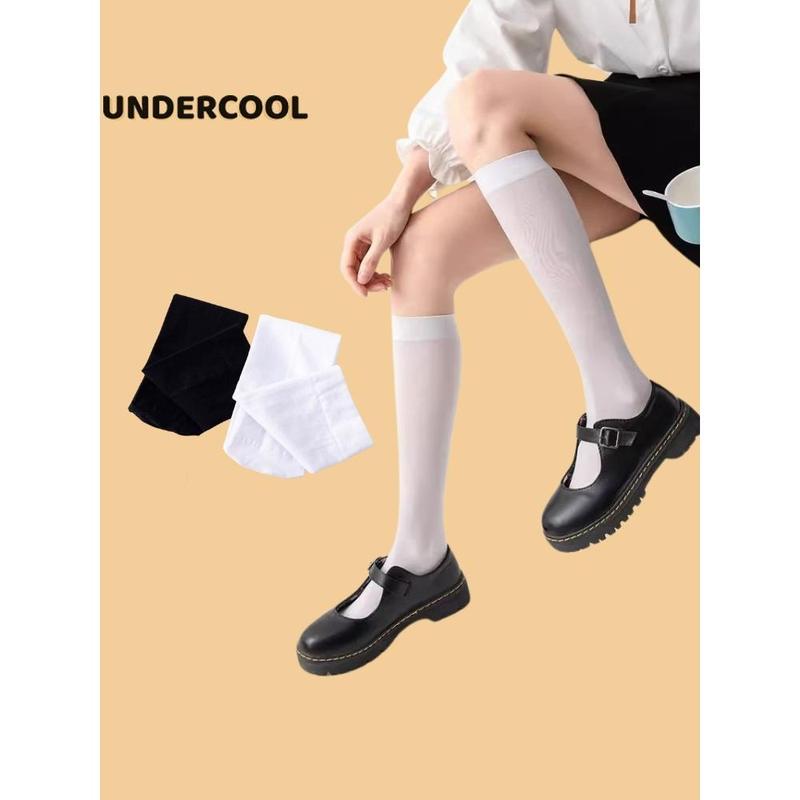 Product Introduction of Tất Nữ Cổ Cao Đùi Trơn Đen Trắng UNDERCOOL Tất Ống Dài Qua Bắp Chân 42cm Dành Cho Nữ phong cách Nữ Sinh Hàn Quốc  TC67 88