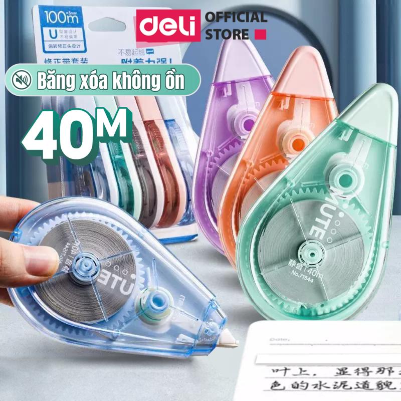 Bút Xóa Băng Học Sinh 40M Xinh Xắn Deli - Xóa Sạch Bám Dính Tốt Khô Nhanh Viết Đè Lên Ngay Băng Kéo Văn Phòng Nhiều Màu