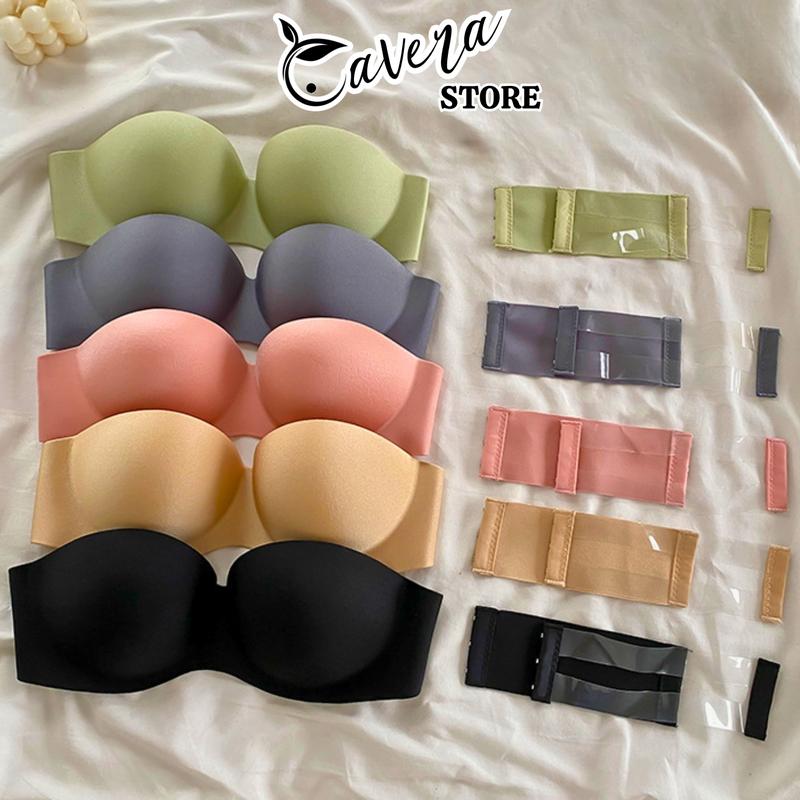 Áo ngực không dây - Áo lót nữ không gọng đúc su mặc đầm, xẻ sâu hở lưng se xy Cavera A335 Bra Women Voan Ong