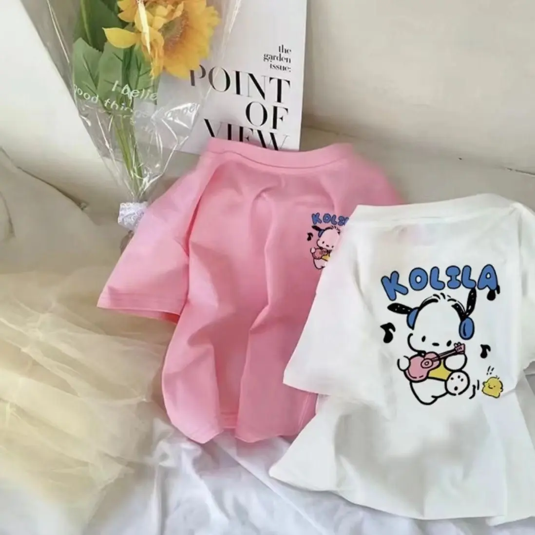 Áo Thun Ngắn Tay Cho Trẻ Em, 100% Cotton, Dành Cho Bé Gái, Dáng Rộng Mùa Hè, Phong Cách Hàn Quốc, Phong Cách Phương Tây, Áo Tay Lỡ Cho Bé Gái, Thích Hợp Cho Trẻ Em