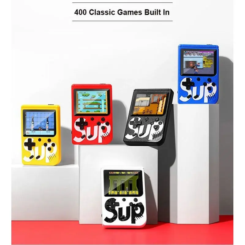 คอนโซลเกมมือถือ SUP Gameboy 400 เกม หน้าจอสี 3 นิ้ว แบบพกพา ชาร์จใหม่ได้ สีดำ น้ำเงิน สีขาว สีแดง