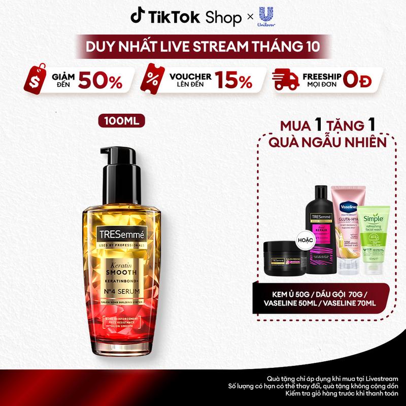 Serum Dưỡng Tóc Tạo Kiểu TRESEMME Với Tinh Dầu Marula & Keratin Hỗ Trợ Tóc Vào Nếp Suôn Mượt - Phù Hợp Cho Mọi Loại Tóc 100ml [1]