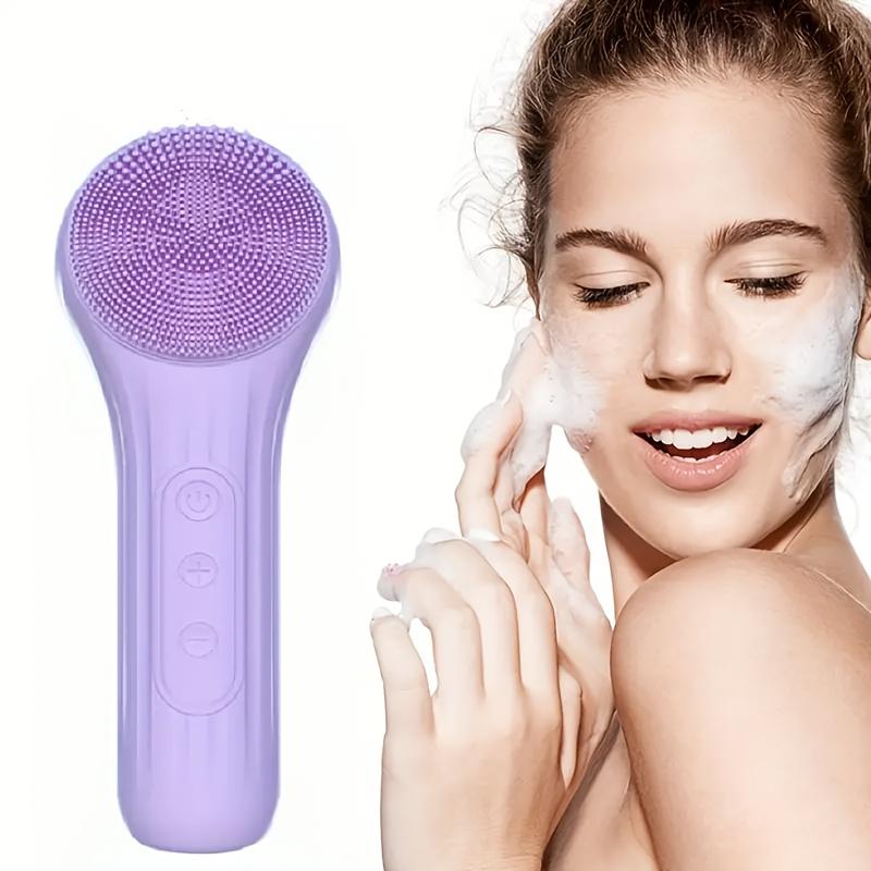 Cọ Chải Làm Sạch Da Mặt, AOJIU, Máy Massage Mặt Bằng Silicon Và Nhựa, Có Sạc USB, Pin Có Thể Sạc Lại Lithium 600mAh, Cầm Tay, Không Mùi, Dụng Cụ Chăm Sóc Da, Để Làm Sạch Và Tẩy Trang 3
