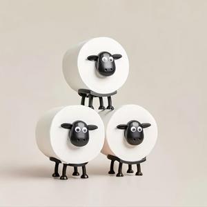 Cute Sheep Design Toilet Paper Holder, Funny Toilet Paper Holder Standing Bathroom Paper Towel Holder, Bathroom Decoration Supplies, Home Goods, Bathroom Decor Set, Bathroom Accessory, Home Decor